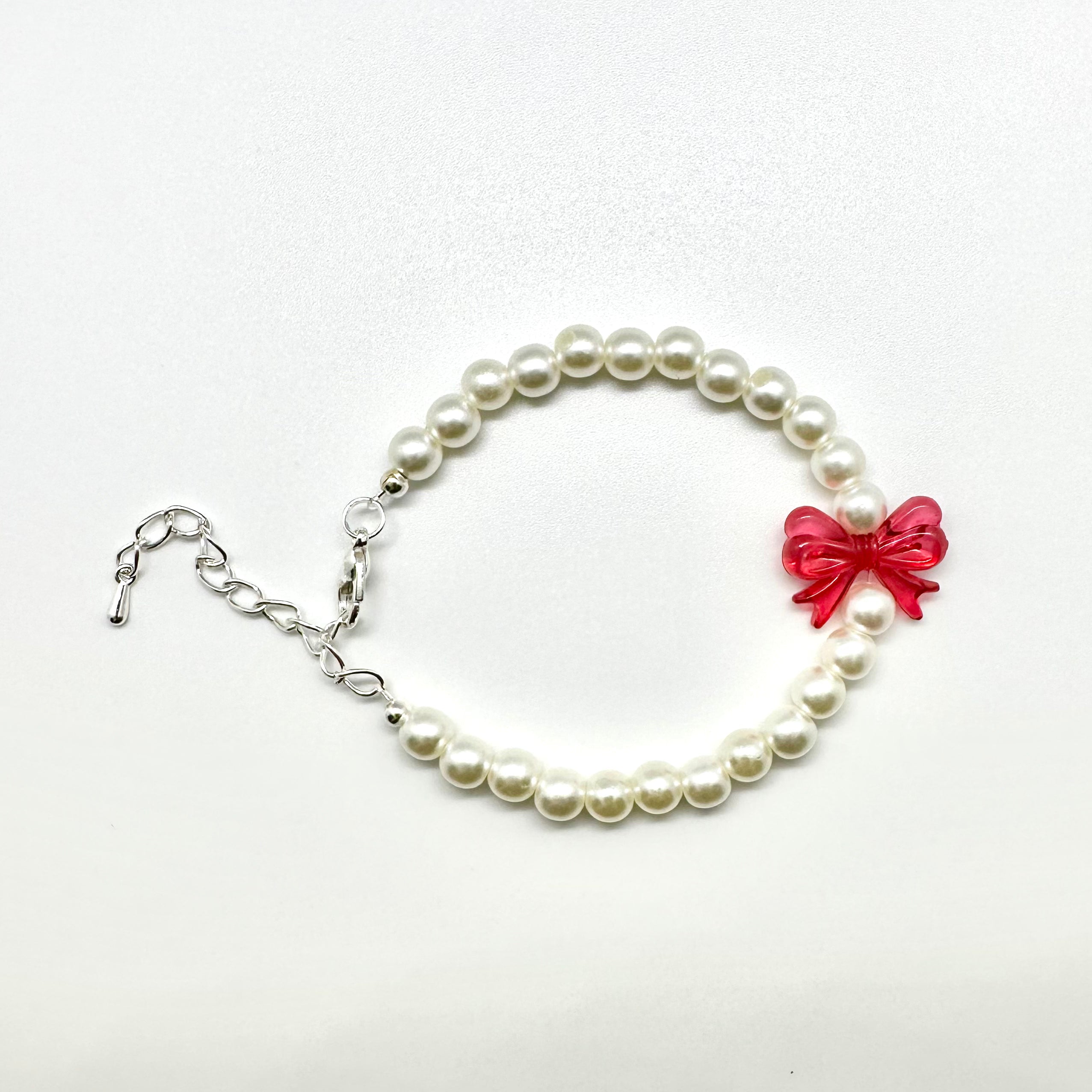 Pearl Bracelet with Acrylic Ribbon Beads