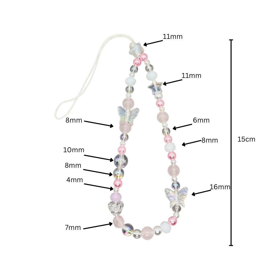 Crystal beads phone charm