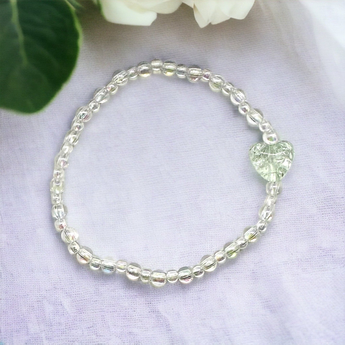 Acrylic Crystal Heart Beads Bracelet