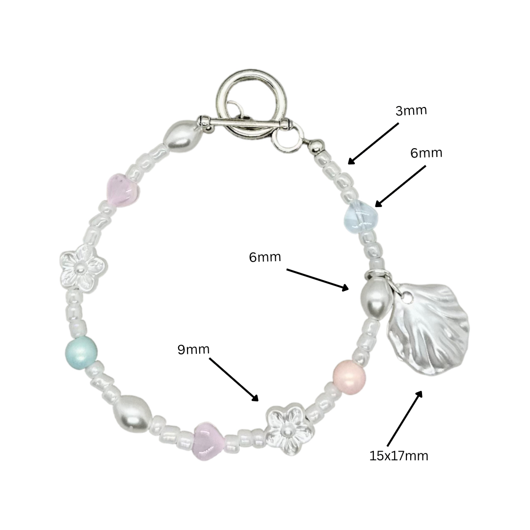 Sea shell pearl charm bracelet