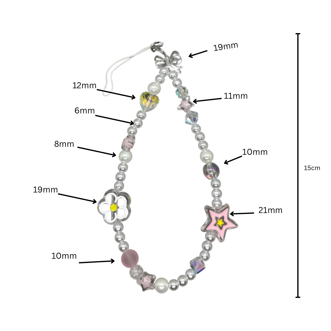 Crystal beads phone charm