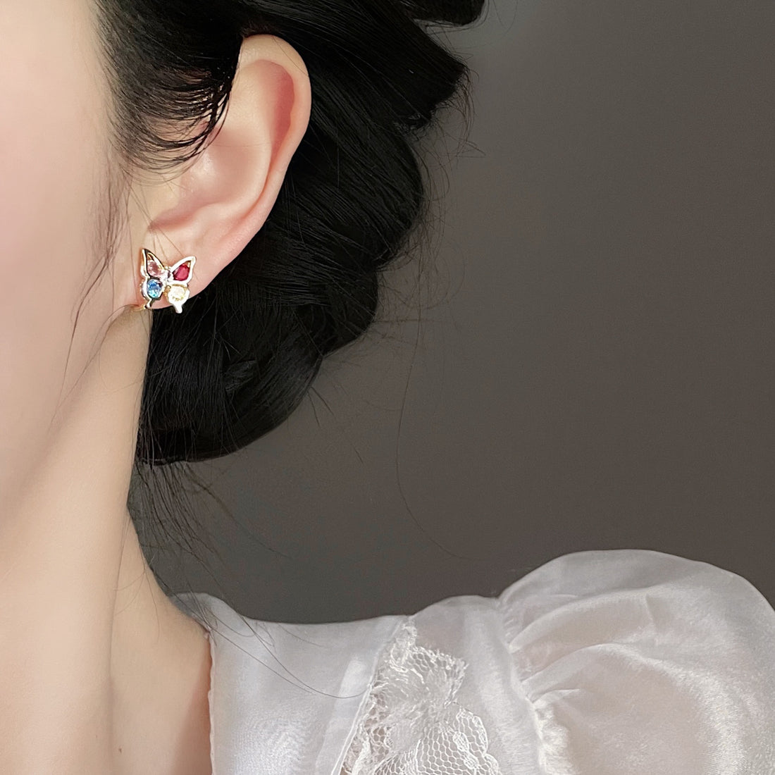 Butterfly Multi-crystal Colour Earrings