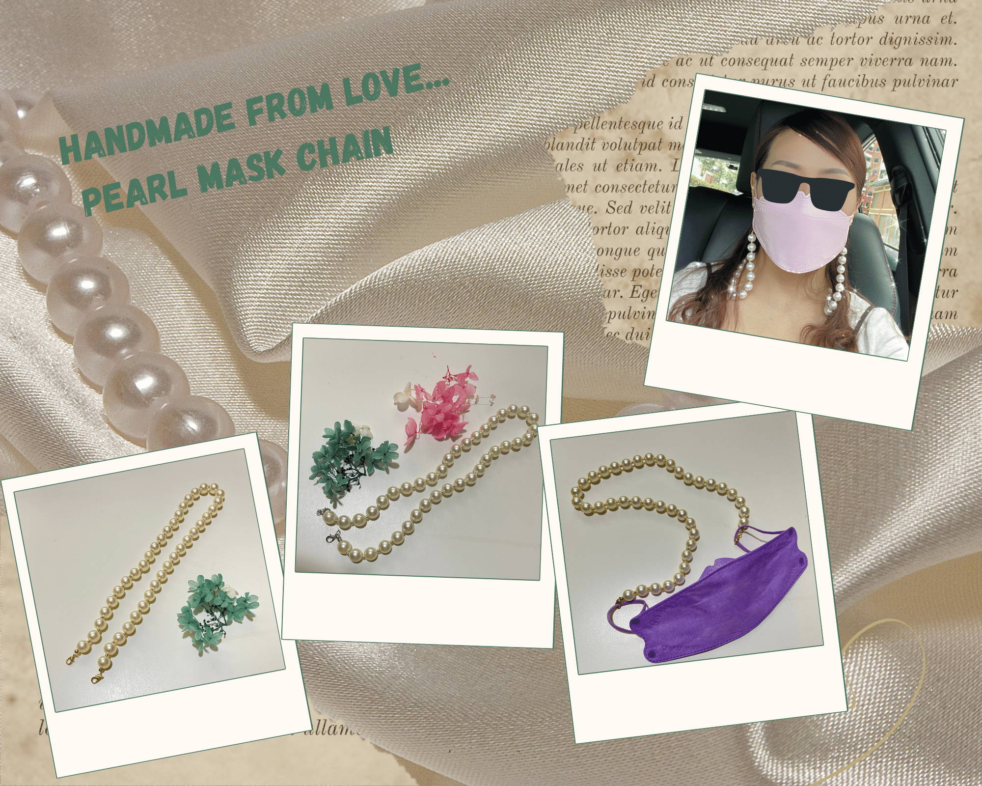 Pearl beads mask chain