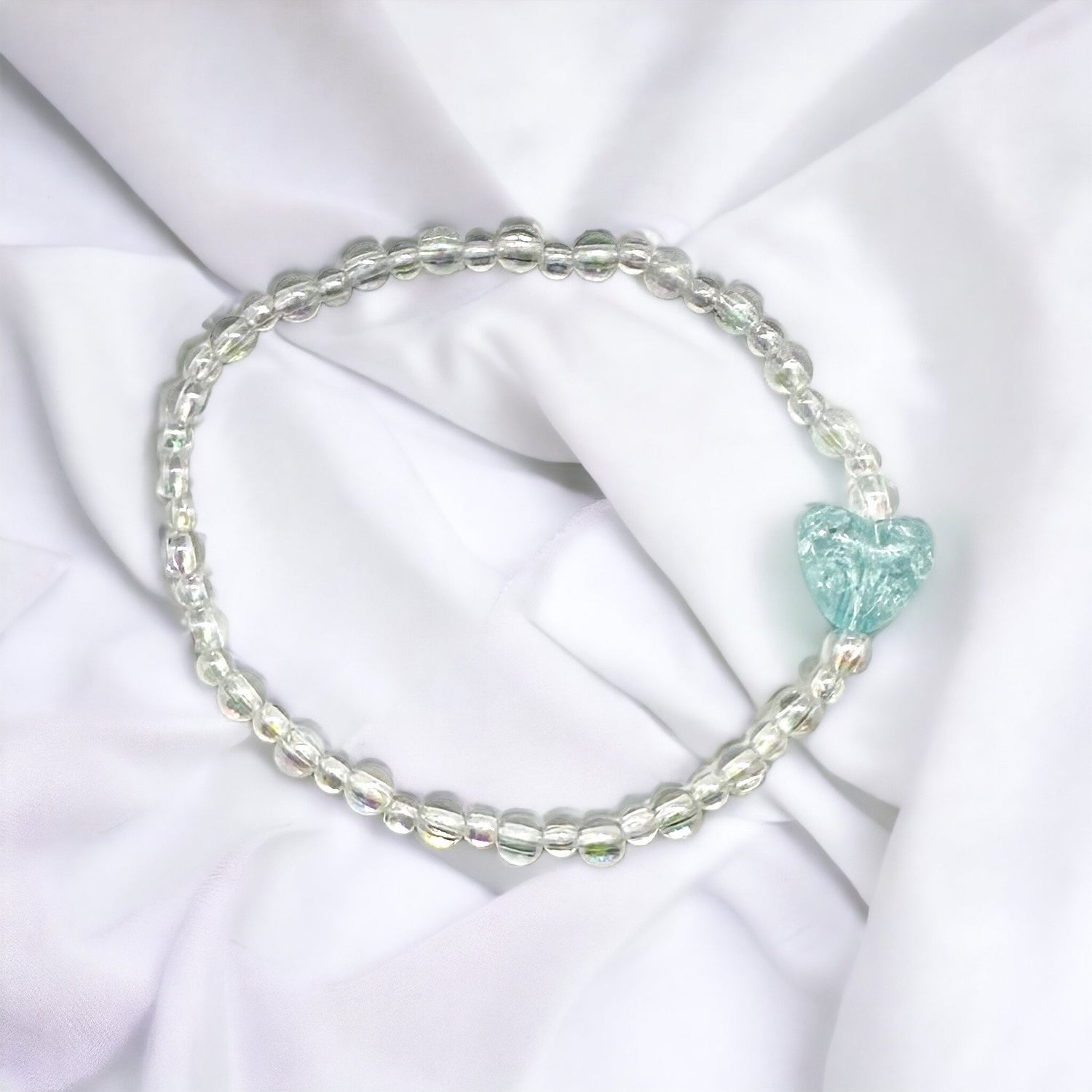 Acrylic Crystal Heart Beads Bracelet