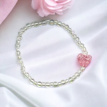 Acrylic Crystal Heart Beads Bracelet