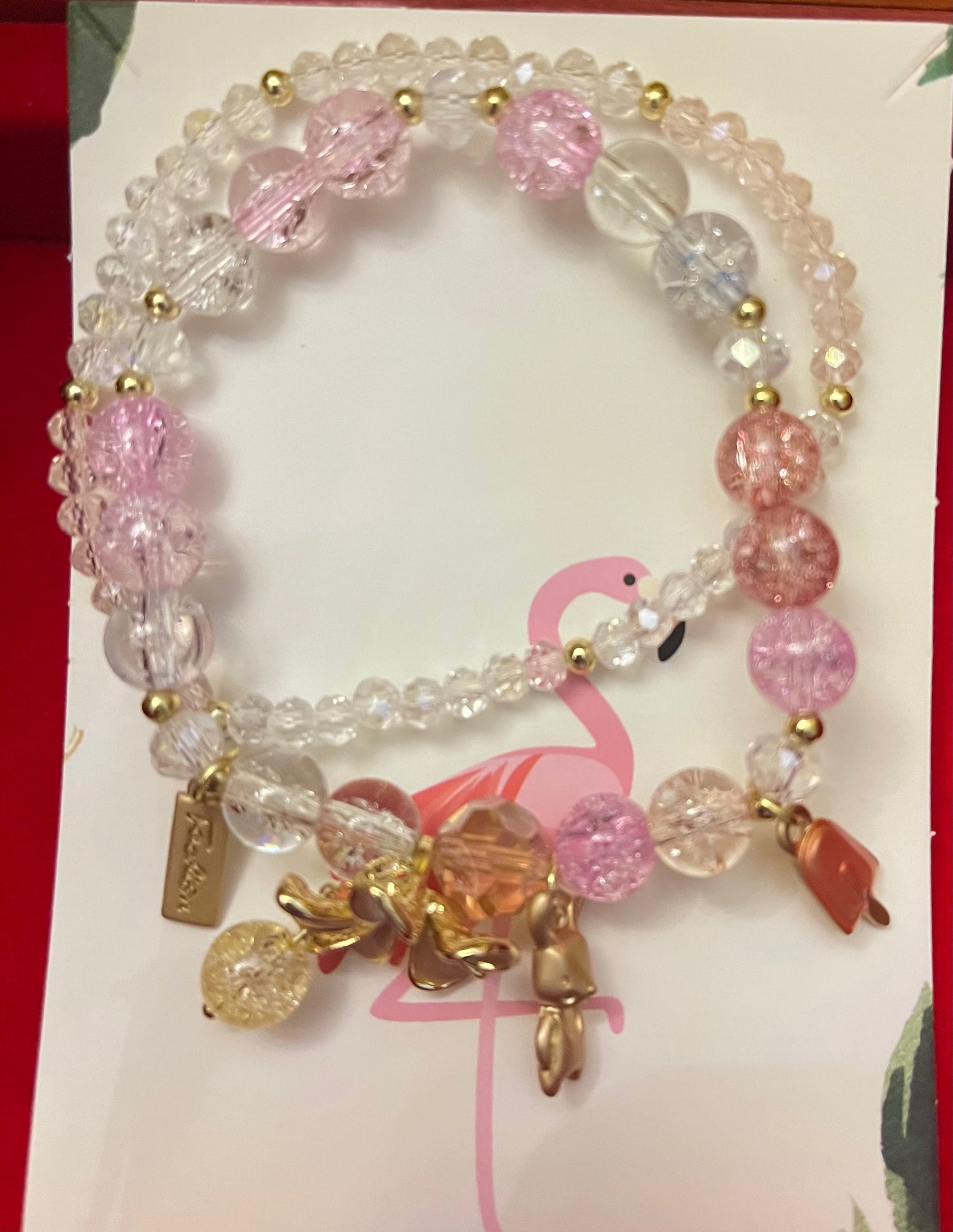 Crystal Beads Bracelet Flower &amp; Ice-cream Bracelet