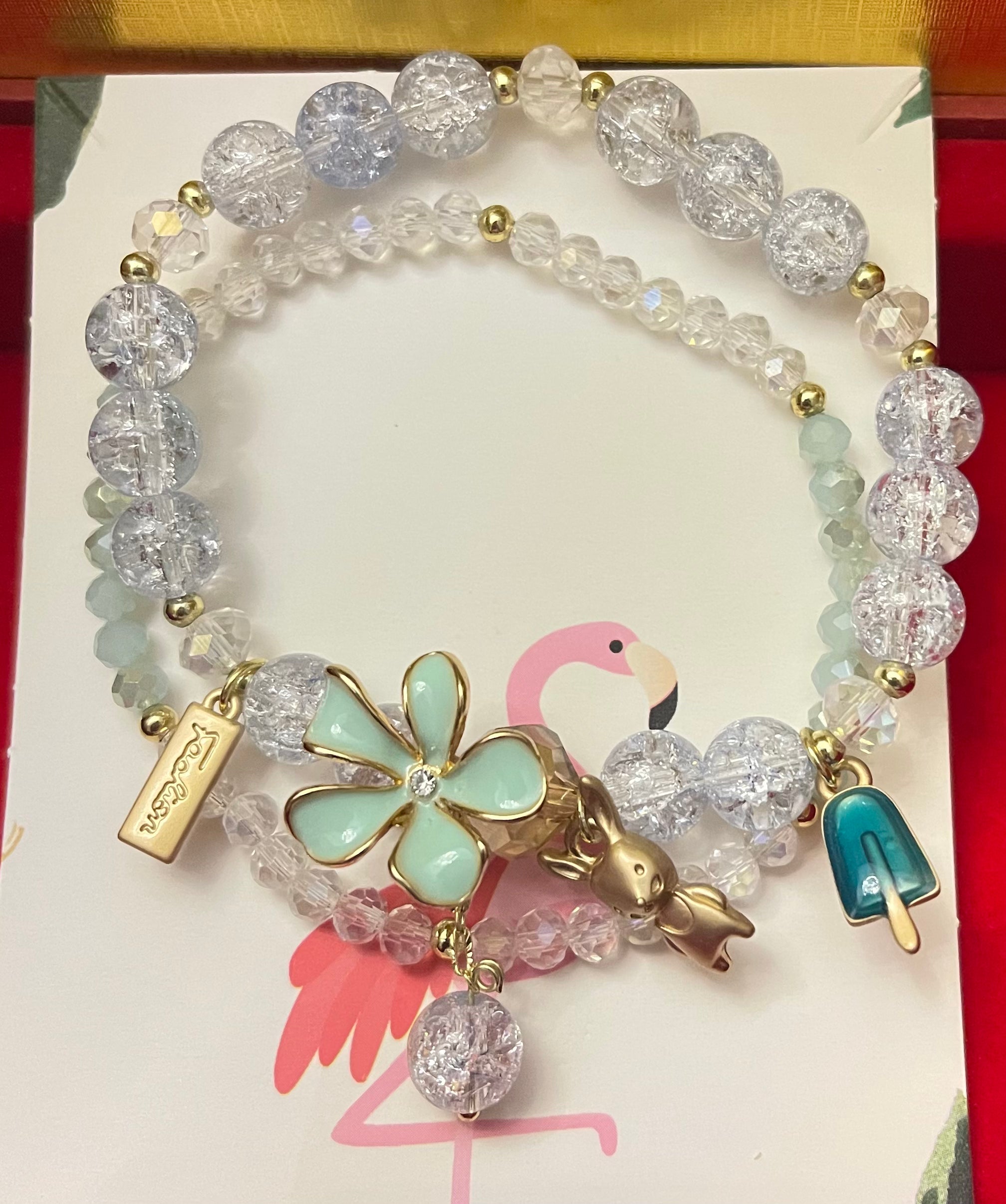 Crystal Beads Bracelet Flower &amp; Ice-cream Bracelet