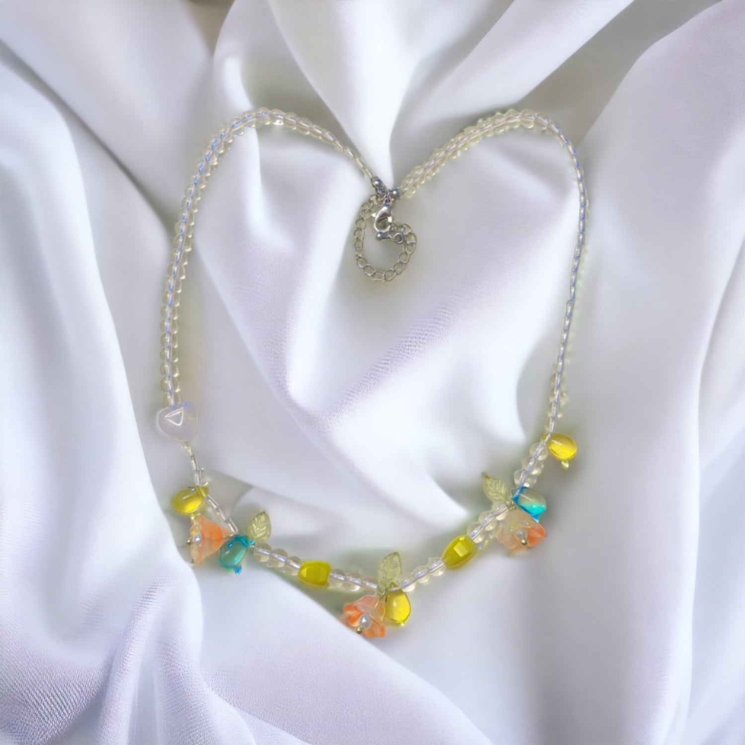 morili flower beaded necklace